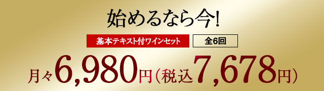 ついに実現！始めるなら今！月々6,980円(税込7,678円）全6回