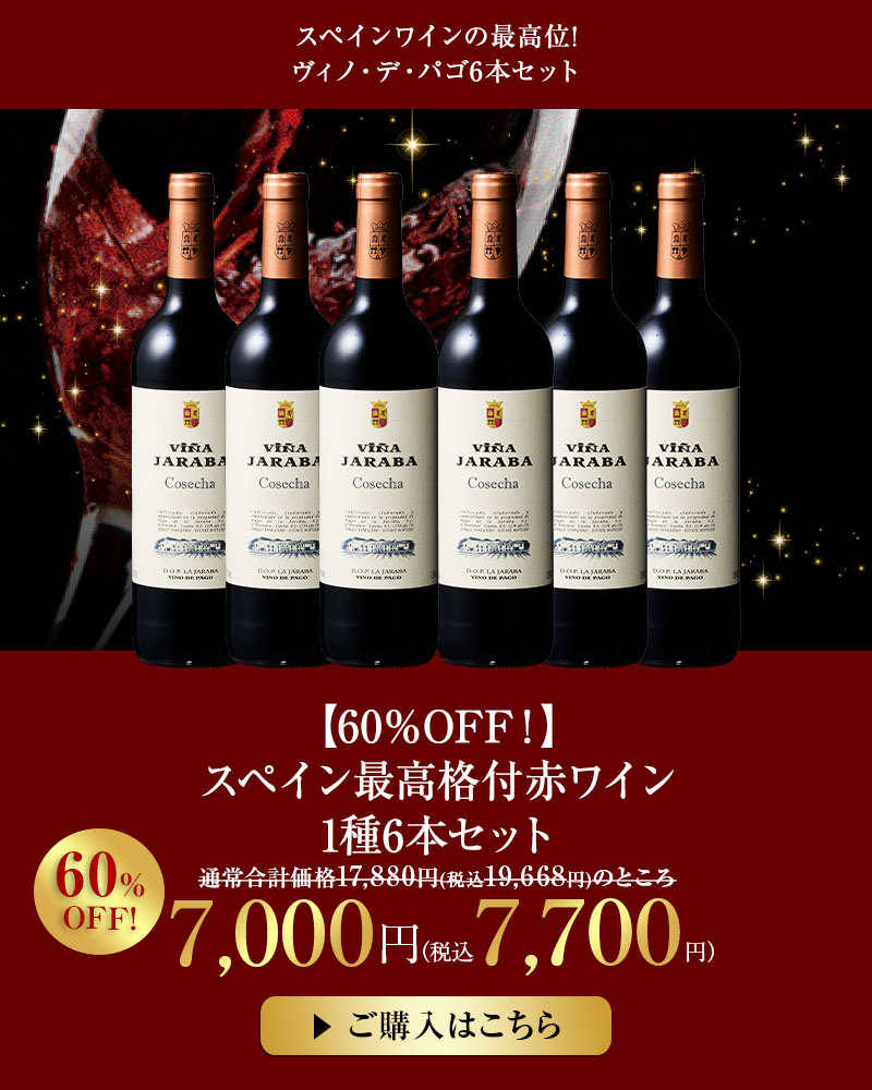 【60％OFF！】スペイン最高格付赤ワイン　1種6本セット