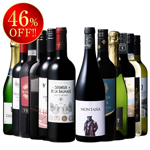 メドック金賞入り！すべて金賞！世界の赤・白・スパークリングワイン１２本セット