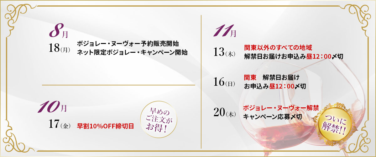 ボジョレー・ヌーヴォースケジュール