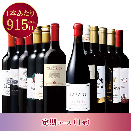 フランス各地金賞＆高評価赤ワイン１２本セット 第２２弾 【１年コース】