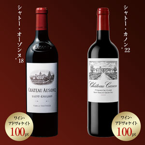 堂々たるワイン･アドヴォケイト100ポイント獲得！サン・テミリオンの実力を味わう２本セット