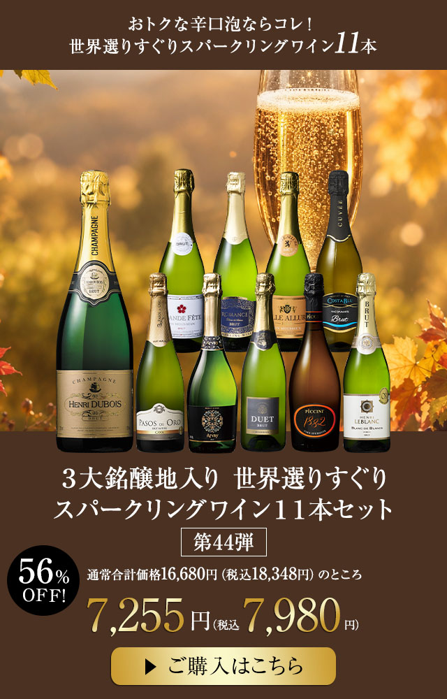 ３大銘醸地入り　世界選りすぐりスパークリングワイン１１本セット　第44弾