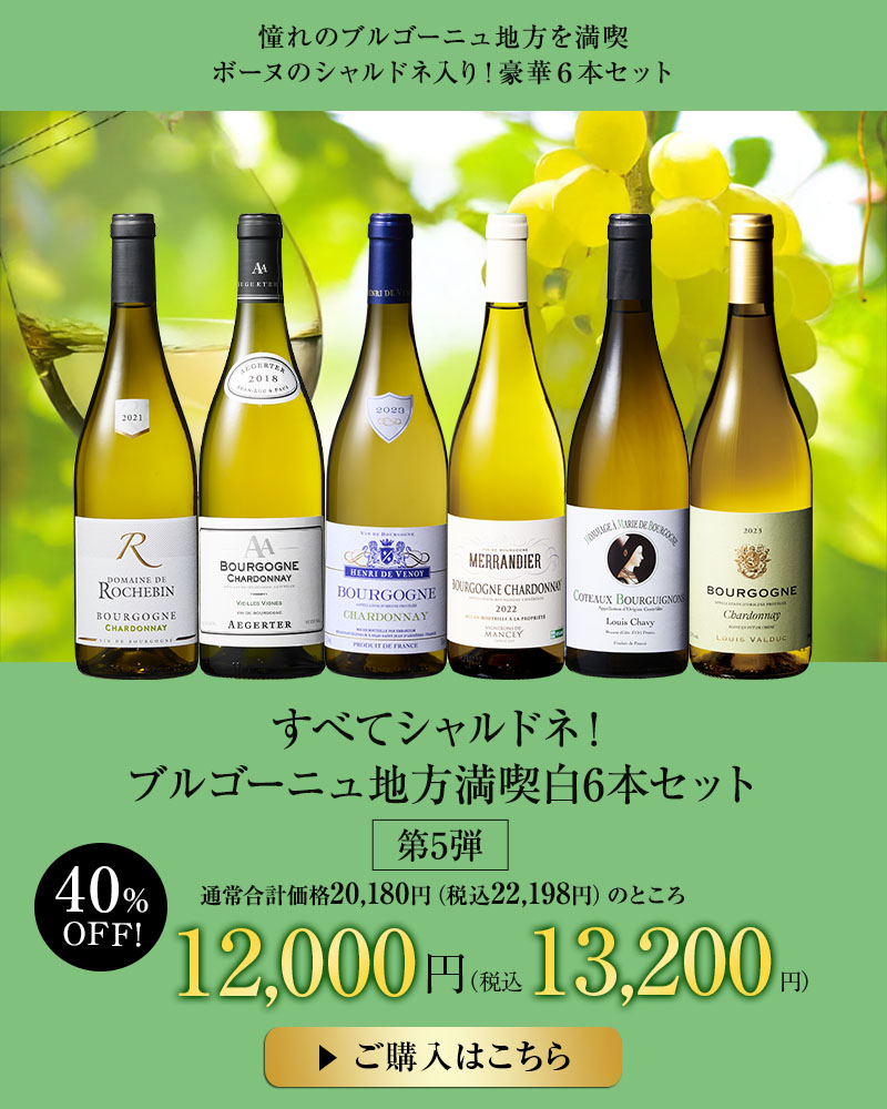 すべてシャルドネ！ブルゴーニュ地方満喫白6本セット第5弾