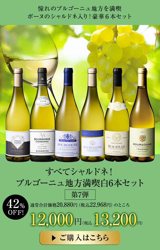 すべてシャルドネ！ブルゴーニュ地方満喫白6本セット第7弾