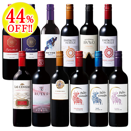 旨い・安い・ばっチリ赤ワイン12本飲み比べセット