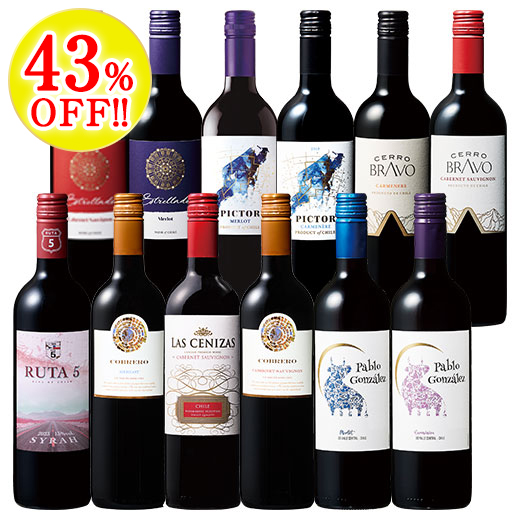 旨い・安い・ばっチリ赤ワイン12本飲み比べセット