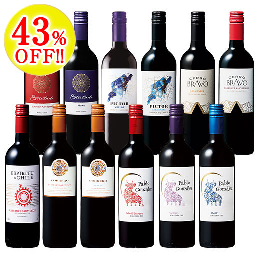 旨い・安い・ばっチリ赤ワイン12本飲み比べセット