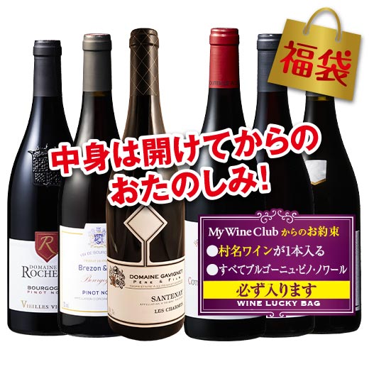 村名ワインが必ず1本入る!ブルゴーニュ・ピノ・ノワール赤6本福袋