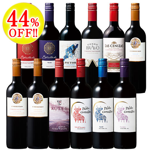 旨い・安い・ばっチリ赤ワイン飲み比べ12本セット