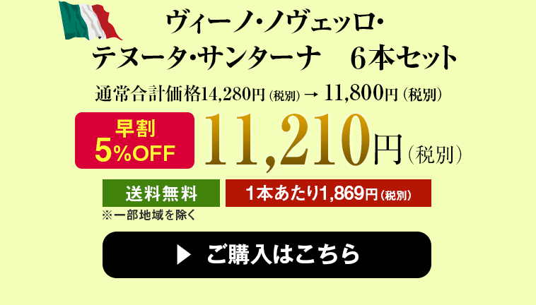 ヴィーノ・ノヴェッロ・テヌータ・サンターナ　６本セット