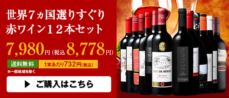 世界７ヵ国選りすぐり赤ワイン１２本セット