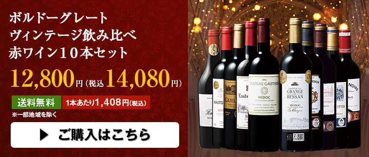 ボルドーグレートヴィンテージ飲み比べ赤ワイン１０本セット
