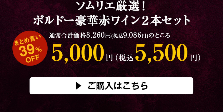 ソムリエ厳選！ボルドー豪華赤ワイン２本セット