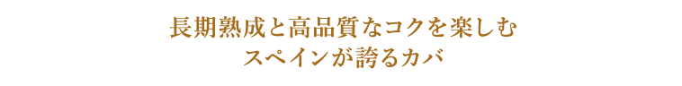 長期熟成と高品質なコクを楽しむスペインが誇るカバ