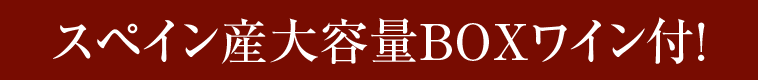 スペイン産大容量BOXワイン付！
