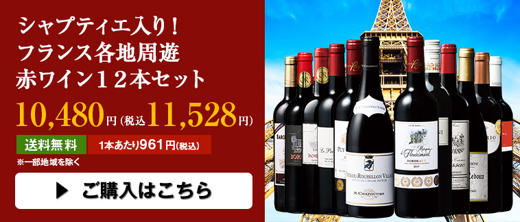 シャプティエ入り！フランス各地周遊赤ワイン１２本セット