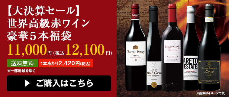 【大決算セール】世界高級赤ワイン豪華５本福袋