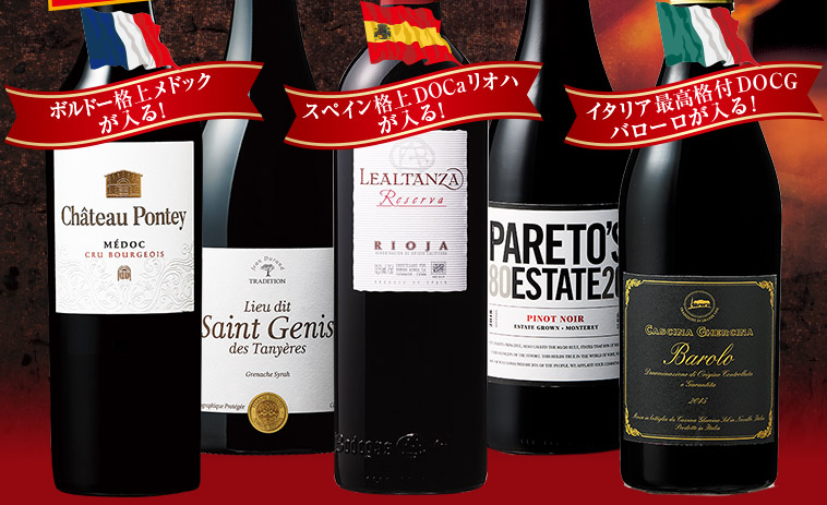 【大決算セール】世界高級赤ワイン豪華５本福袋