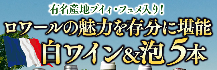 有名産地プイィ・フュメ入り！ロワールの魅力を存分に堪能白・スパークリングワイン５本セット