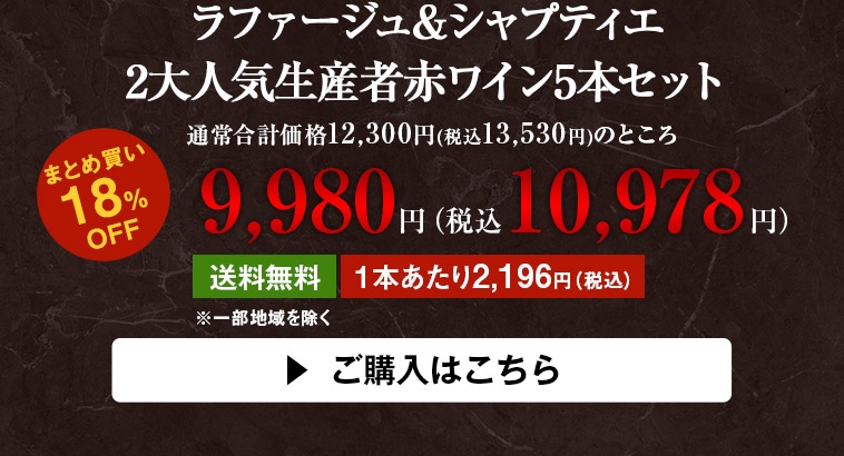 ラファージュ＆シャプティエ2大人気生産者赤ワイン5本セット