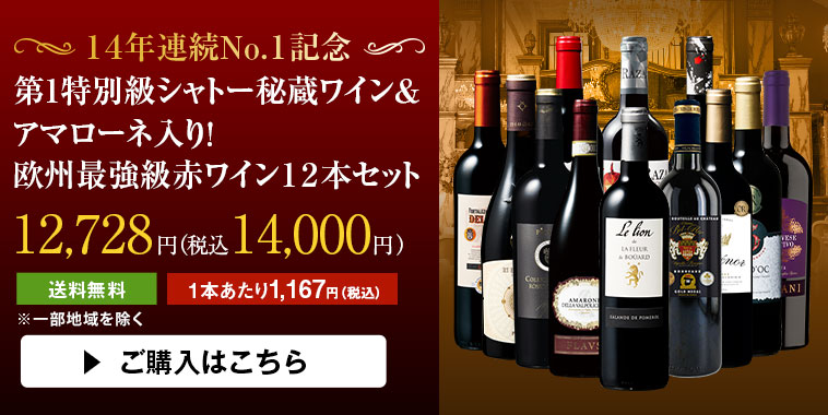 ４５％ＯＦＦ】１４年連続Ｎｏ．１記念！第１特別級シャトー秘蔵ワイン＆アマローネ入り！欧州赤１２本 | ワイン通販ならマイワインクラブ【公式】