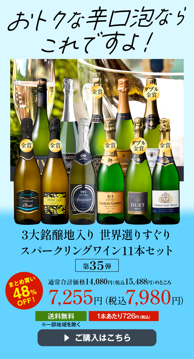 3大銘醸地入り 世界選りすぐりスパークリングワイン11本セット 第35弾