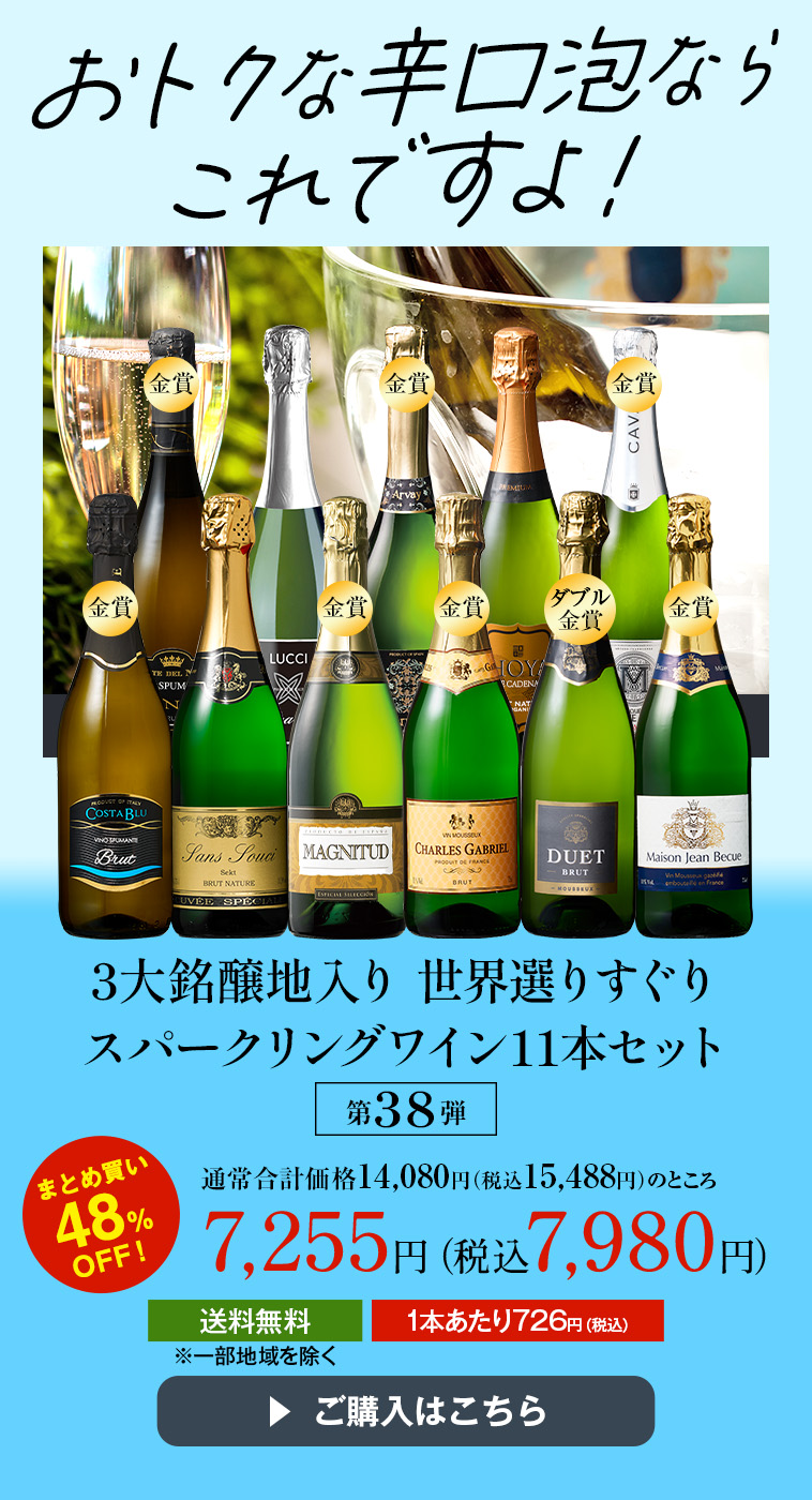 3大銘醸地入り 世界選りすぐりスパークリングワイン11本セット 第38弾