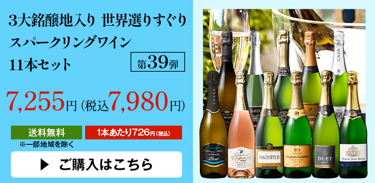 3大銘醸地入り 世界選りすぐりスパークリングワイン11本セット 第39弾
