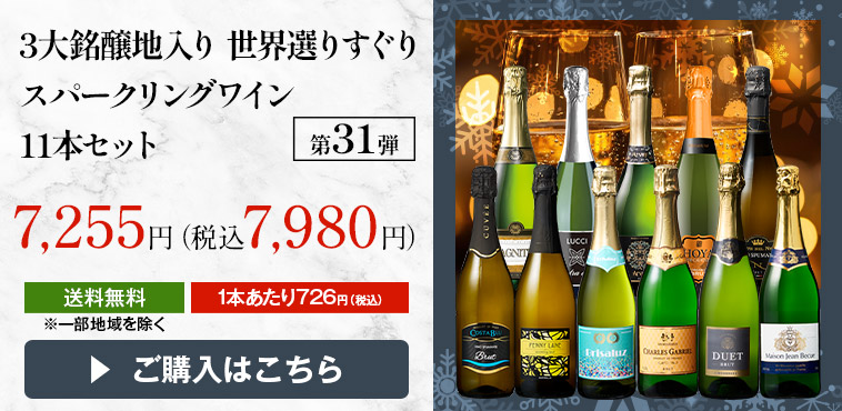 3大銘醸地入り 世界選りすぐりスパークリングワイン11本セット 第３１弾