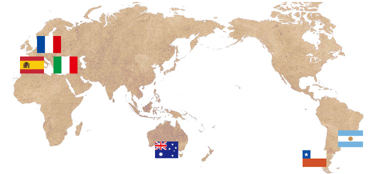 世界6ヵ国から味わいを楽しめます。