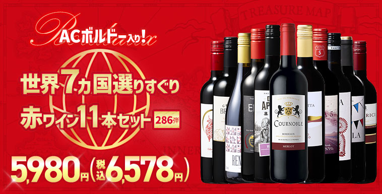 【特別送料無料】３大銘醸地入り！世界選りすぐり赤ワイン１１本セット　第286弾