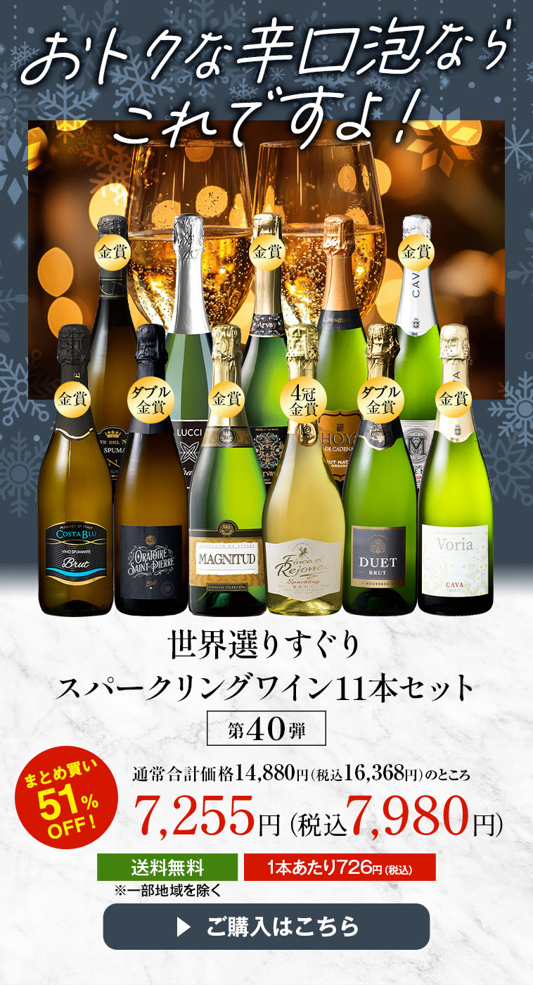 3大銘醸地入り 世界選りすぐりスパークリングワイン11本セット 第40弾