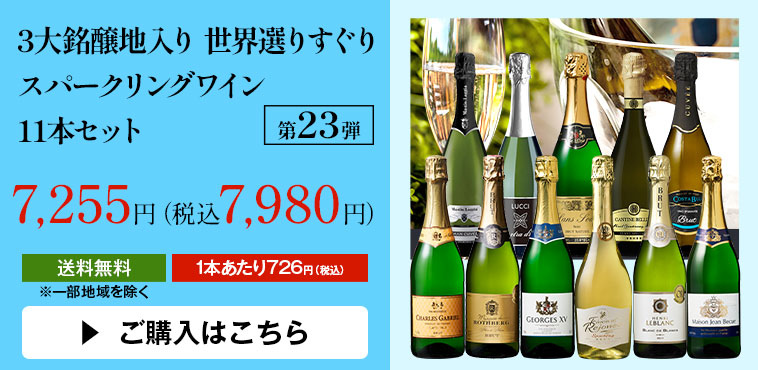 3大銘醸地入り 世界選りすぐりスパークリングワイン11本セット 第２３弾