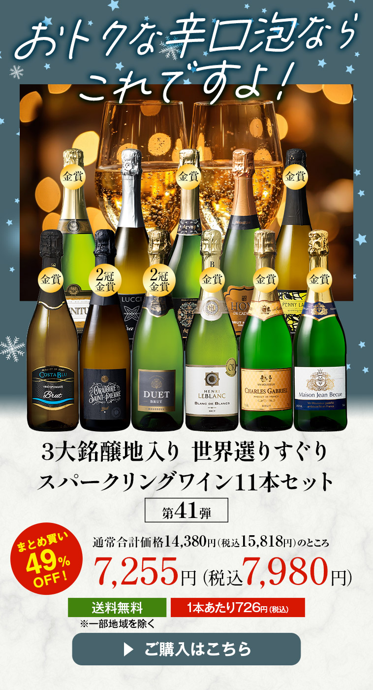 3大銘醸地入り 世界選りすぐりスパークリングワイン11本セット 第41弾