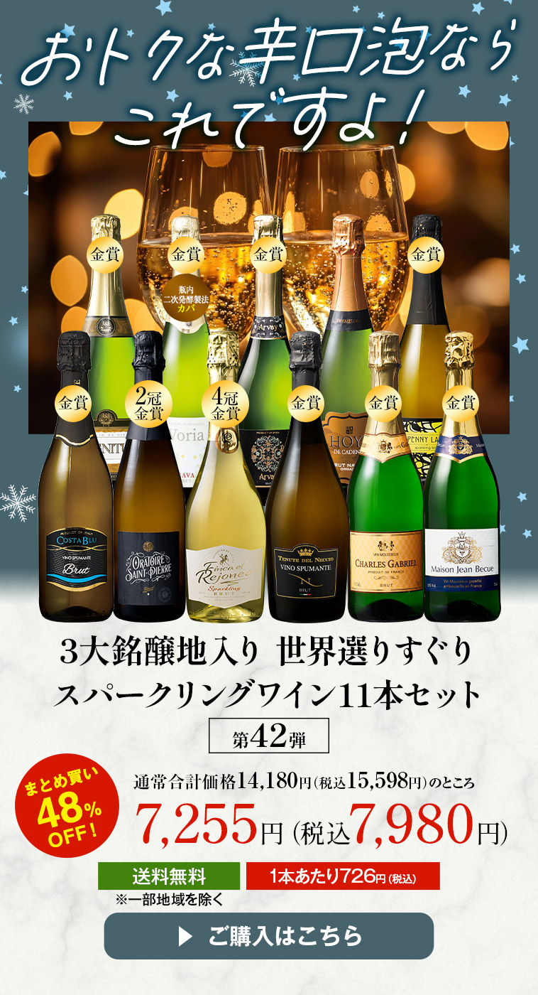 3大銘醸地入り 世界選りすぐりスパークリングワイン11本セット 第42弾