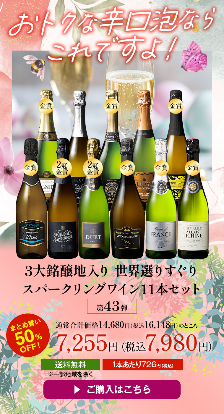 3大銘醸地入り 世界選りすぐりスパークリングワイン11本セット 第43弾