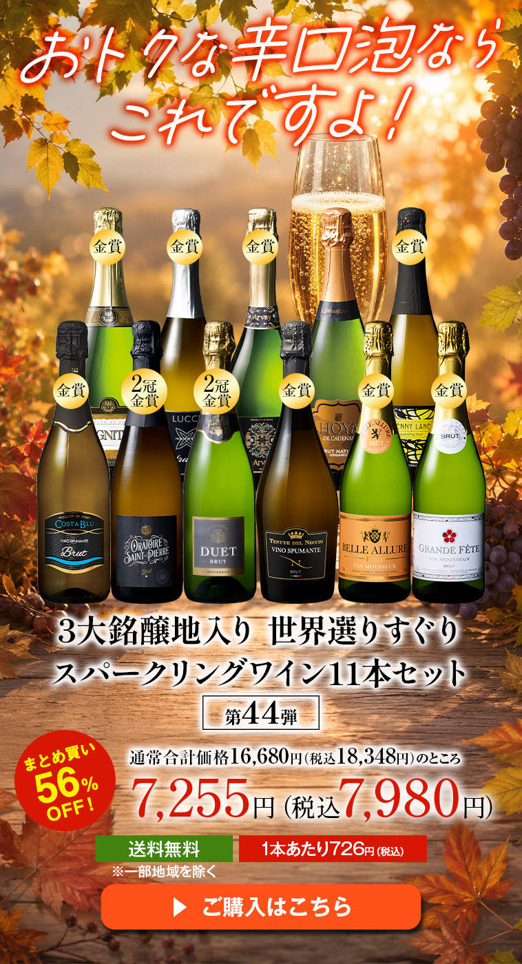 3大銘醸地入り 世界選りすぐりスパークリングワイン11本セット 第44弾
