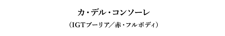 カ・デル・コンソーレ（IGTプーリア／赤・フルボディ）