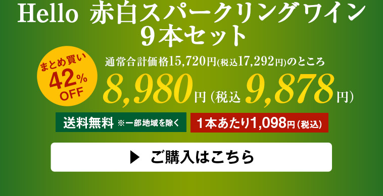 Hello 赤白スパークリングワイン９本セット