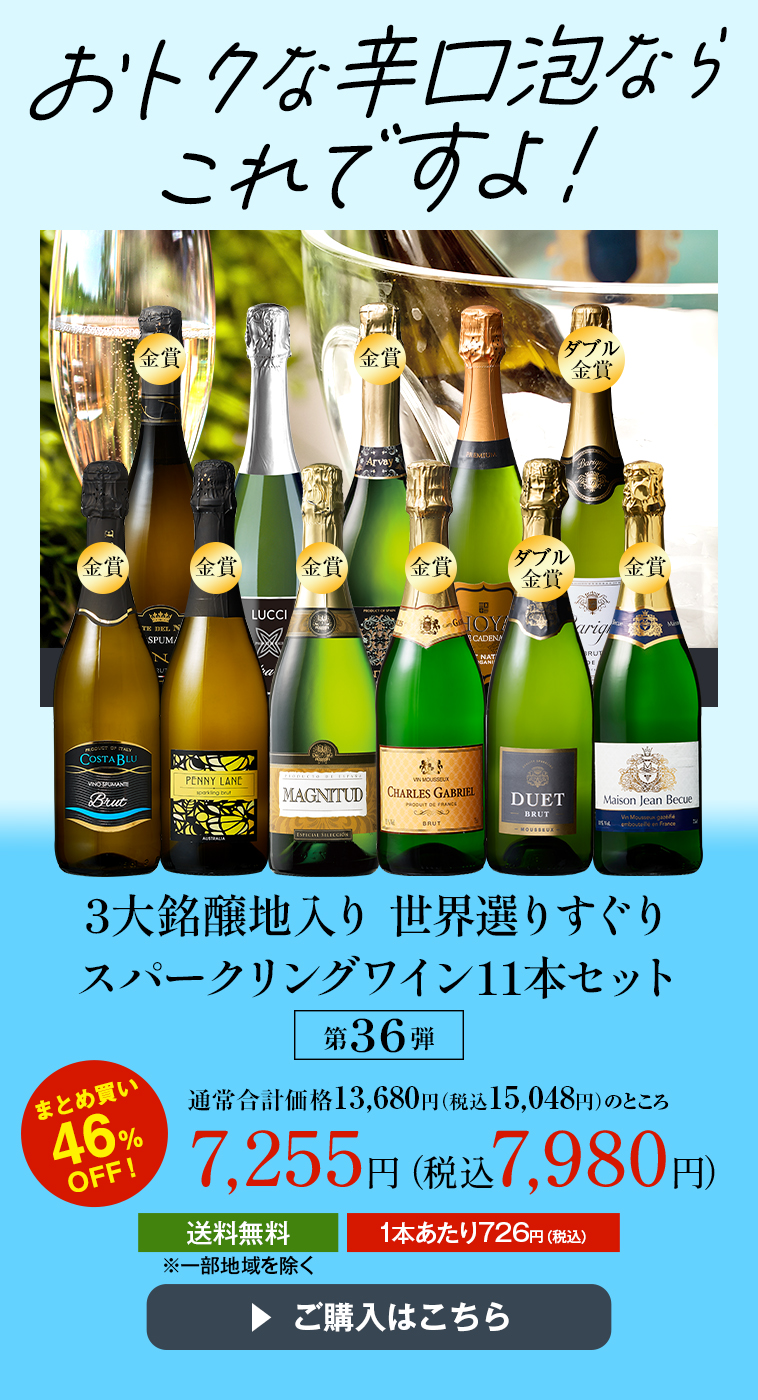 3大銘醸地入り 世界選りすぐりスパークリングワイン11本セット 第36弾