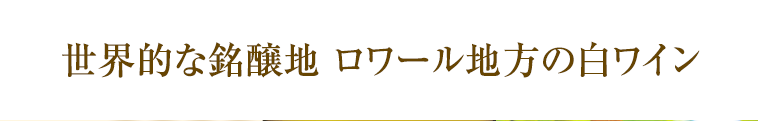 世界的な銘醸地 ロワール地方の白ワイン