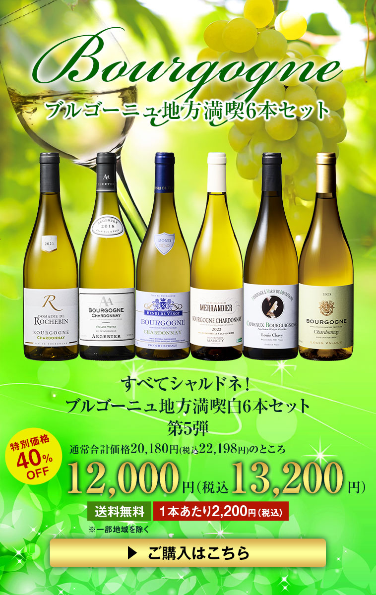すべてシャルドネ！ブルゴーニュ地方満喫白6本セット第5弾