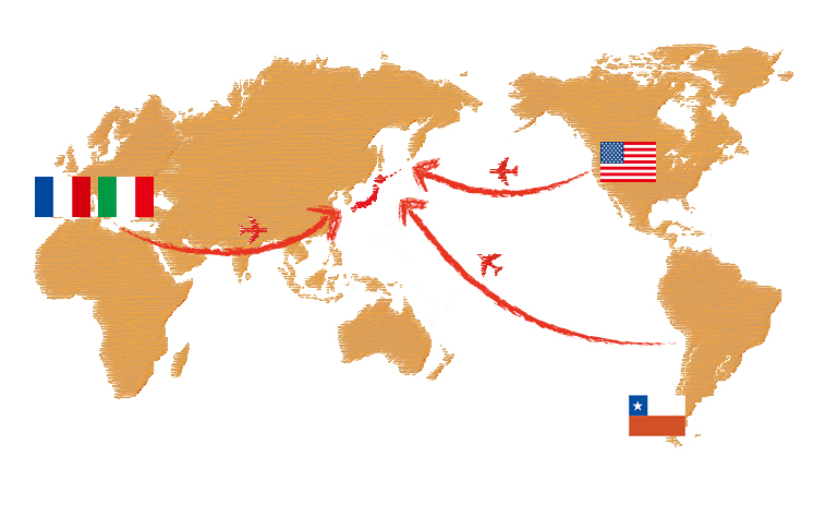 フランス・イタリア・スペイン・アメリカ・チリ