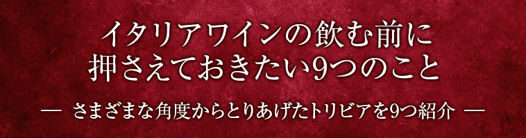 イタリアワインの飲む前に 押さえておきたい9つのこと