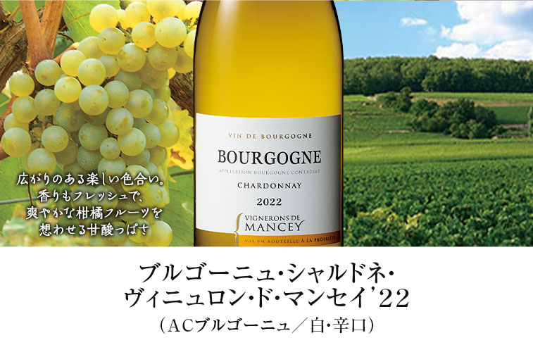 ブルゴーニュ・シャルドネ・ヴィニュロン・ド・マンセイ’２２（ACブルゴーニュ／白・辛口）