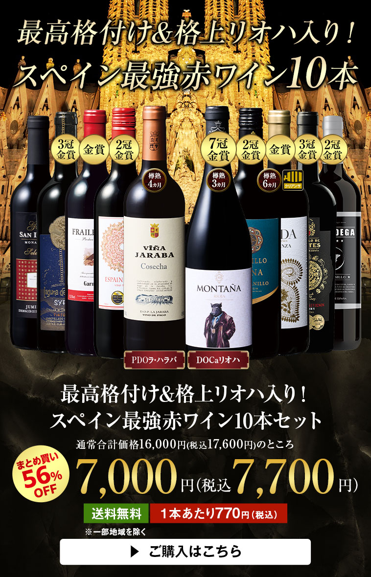 最高格付け&格上リオハ入り！スペイン最強赤ワイン10本セット