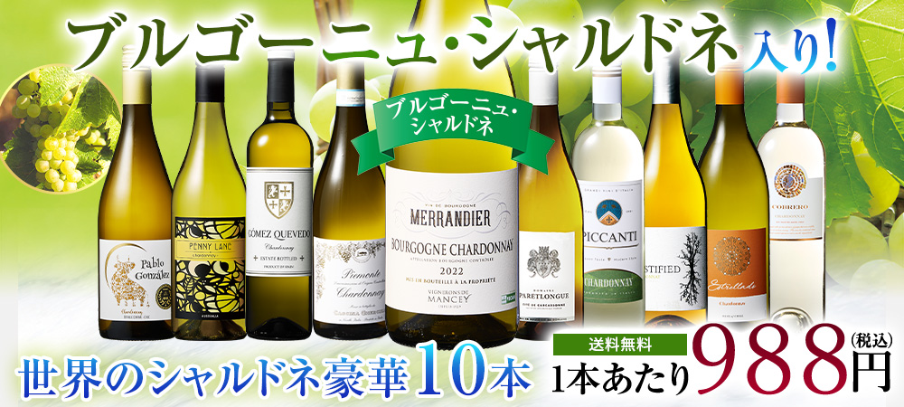 【46%OFF】ブルゴーニュ・シャルドネ入り!世界のシャルドネ白10本セット 第15弾