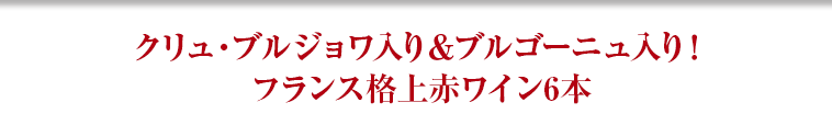 クリュ・ブルジョワ入り＆ブルゴーニュ入り！フランス格上赤ワイン6本