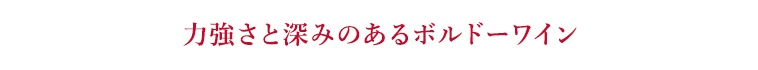 力強さと深みのあるボルドーワイン